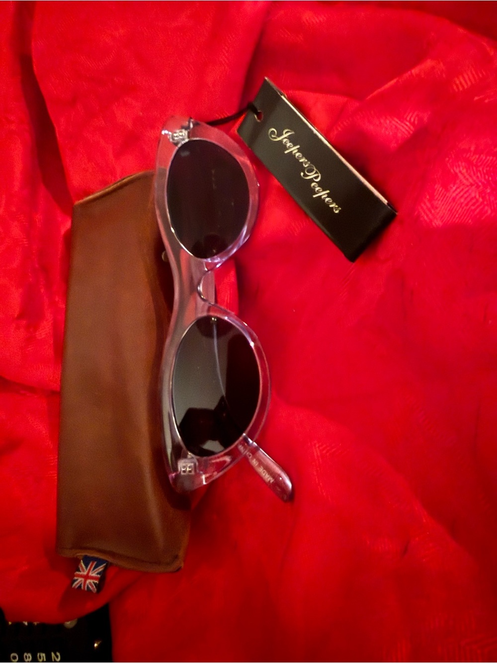 Clear Frame Sunglasses with Black Lenses